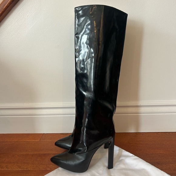 Gorgeous and Authentic Jimmy Choo Shiny Black Knee-High Boots❤️37 - Picture 1 of 16